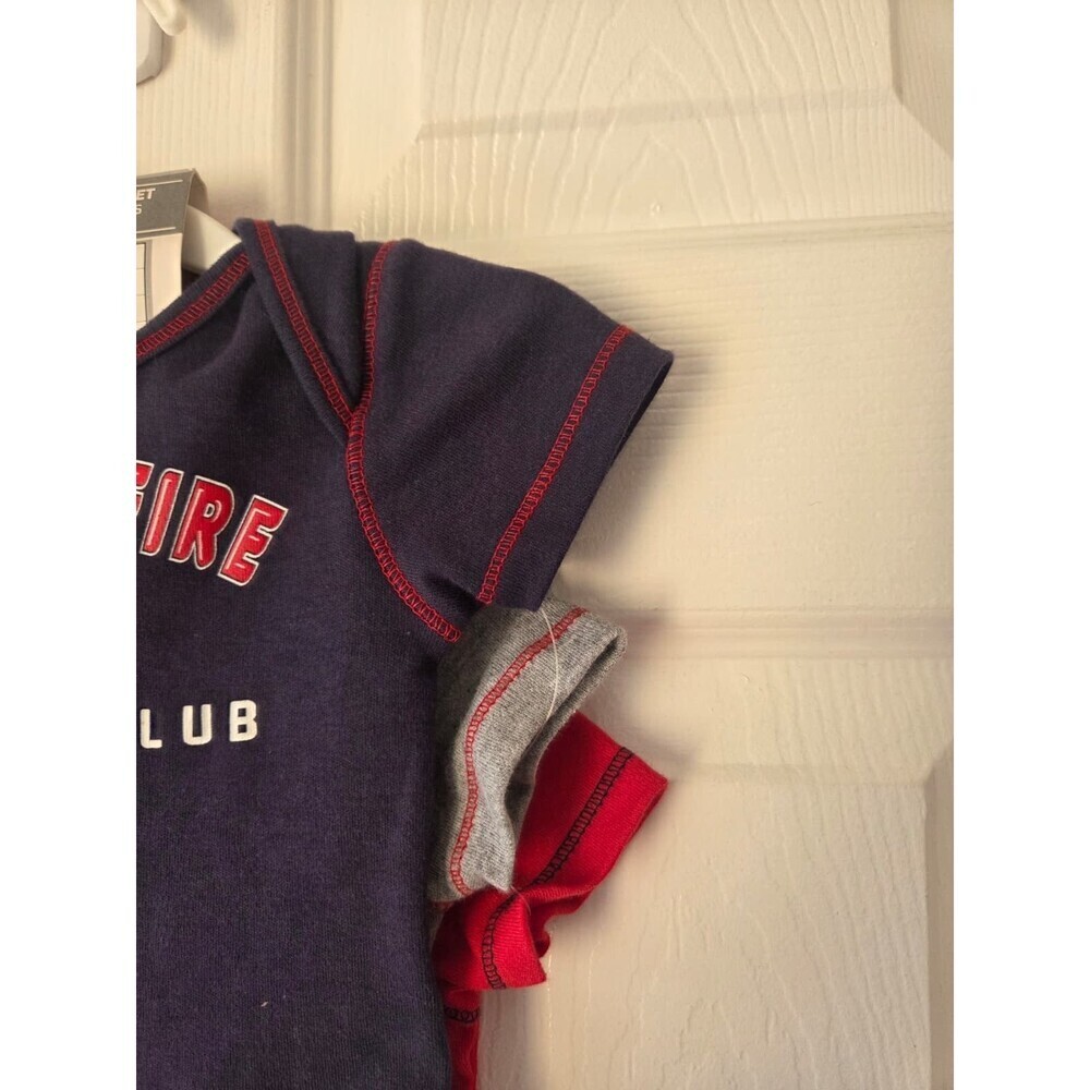 MLS Chicago Fire Soccer Baby 0-18M Set 3pc NWT Bodysuits Football 100% Cotton - Picture 4 of 4